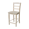 International Concepts Madrid Counter Height Stool, 24" Seat Height, Unfinished S-402